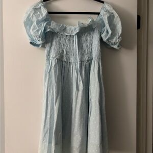Light Blue Women’s Mini off the shoulder Dress
